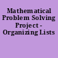 Mathematical Problem Solving Project - Organizing Lists
