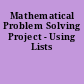 Mathematical Problem Solving Project - Using Lists