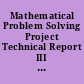 Mathematical Problem Solving Project Technical Report III Module Development and Formative Evaluation. Appendix C - "Using Guesses to Solve Problems" Quizzes and Data.