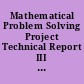 Mathematical Problem Solving Project Technical Report III Module Development and Formative Evaluation. Appendix D - "Using Tables to Solve Problems" Quizzes and Data.