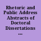 Rhetoric and Public Address Abstracts of Doctoral Dissertations Published in "Dissertation Abstracts International," January through June 1979 (Vol. 39 Nos. 7 through 12)