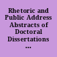 Rhetoric and Public Address Abstracts of Doctoral Dissertations Published in "Dissertation Abstracts International," January through June 1980 (Vol. 40 Nos. 7 through 12)