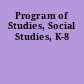Program of Studies, Social Studies, K-8