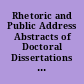 Rhetoric and Public Address Abstracts of Doctoral Dissertations Published in "Dissertation Abstracts International," July through December 1980 (Vol. 41 Nos. 1 through 6)