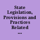 State Legislation, Provisions and Practices Related to Multicultural Education