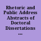 Rhetoric and Public Address Abstracts of Doctoral Dissertations Published in "Dissertation Abstracts International," July through December 1982 (Vol. 43 Nos. 1 through 6)
