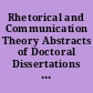 Rhetorical and Communication Theory Abstracts of Doctoral Dissertations Published in "Dissertation Abstracts International," January through June 1984, (Vol. 44 Nos. 7 through 12)