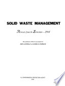Solid waste management: abstracts from the literature.