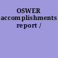 OSWER accomplishments report /