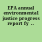 EPA annual environmental justice progress report fy  ..