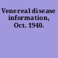 Venereal disease information, Oct. 1940.