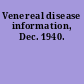 Venereal disease information, Dec. 1940.