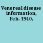 Venereal disease information, Feb. 1940.