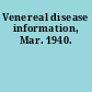 Venereal disease information, Mar. 1940.