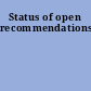 Status of open recommendations