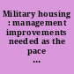 Military housing : management improvements needed as the pace of privatization quickens.