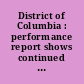 District of Columbia : performance report shows continued progress : report to Congressional committees and subcommittees /