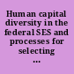 Human capital diversity in the federal SES and processes for selecting new executives : report to congressional requesters.