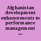 Afghanistan development enhancements to performance management and evaluation efforts could improve USAID's agricultural programs : report to Congressional addressees.