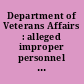Department of Veterans Affairs : alleged improper personnel practices at the Ambulatory Care Center in Las Vegas, Nevada /