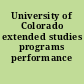 University of Colorado extended studies programs performance audit.