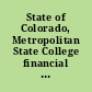 State of Colorado, Metropolitan State College financial statements, June 30, 1986 : together with auditors' report on the financial statements and auditors' comments on internal control dated November 20, 1986 /
