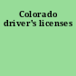 Colorado driver's licenses