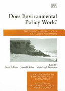 Does environmental policy work? : the theory and practice of outcomes assessment /