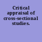 Critical appraisal of cross-sectional studies.