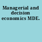 Managerial and decision economics MDE.
