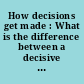 How decisions get made : What is the difference between a decisive leader and an impulsive one? : What is the best way to confront problems within a team?