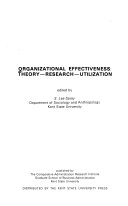 Organizational effectiveness : theory--research--utilization /