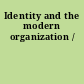 Identity and the modern organization /