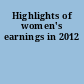 Highlights of women's earnings in 2012