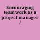 Encouraging teamwork as a project manager /