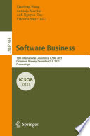 Software business : 12th international conference, ICSOB 2021, Drammen, Norway, December 2-3, 2021 : proceedings /