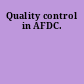 Quality control in AFDC.