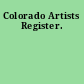 Colorado Artists Register.
