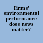 Firms' environmental performance does news matter? /