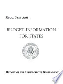 Budget information for states : from the budget of the United States government for fiscal year ... /