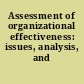 Assessment of organizational effectiveness: issues, analysis, and readings.