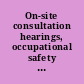 On-site consultation hearings, occupational safety and health act hearings before the Subcommittee on Manpower, Compensation, and Health and Safety of the Committee on Education and Labor, House of Representatives, Ninety-fourth Congress, first session, on H.R. 8618 ..