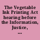 The Vegetable Ink Printing Act hearing before the Information, Justice, Transportation, and Agriculture Subcommittee of the Committee on Government Operations, House of Representatives, One Hundred Third Congress, second session on H.R. 1595 to require that all federal lithographic printing be performed using ink made from vegetable oil, and for other purposes, May 26, 1994.