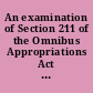 An examination of Section 211 of the Omnibus Appropriations Act of 1998 hearing before the Committee on the Judiciary, United States Senate, One Hundred Eighth Congress, second session, July 13, 2004.