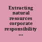 Extracting natural resources corporate responsibility and the rule of law : hearing before the Subcommittee on Human Rights and the Law of the Committee on the Judiciary, United States Senate, One Hundred Tenth Congress, second session, September 24, 2008.