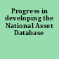 Progress in developing the National Asset Database