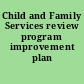 Child and Family Services review program improvement plan