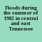 Floods during the summer of 1982 in central and east Tennessee /