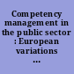 Competency management in the public sector : European variations on a theme /