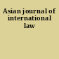 Asian journal of international law